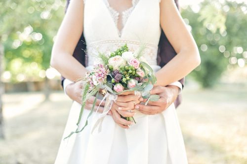Bouquet de fleurs de mariage au clos de l'orbrie